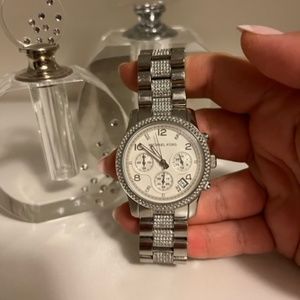 Michael Kors women's silver watch with crystals